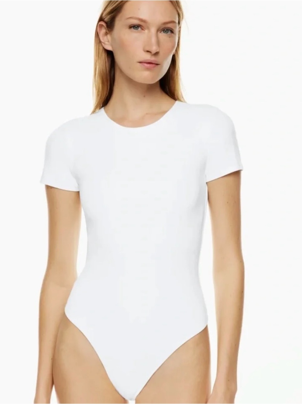 Aritzia Sunday Best Short-Sleeve Bodysuit with Snap Closure - Size S ( NWT )